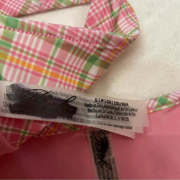 New! Frankie's Bikinis x PINK golden hour strawberry Plaid Bikini 3991 - Picture 5 of 9